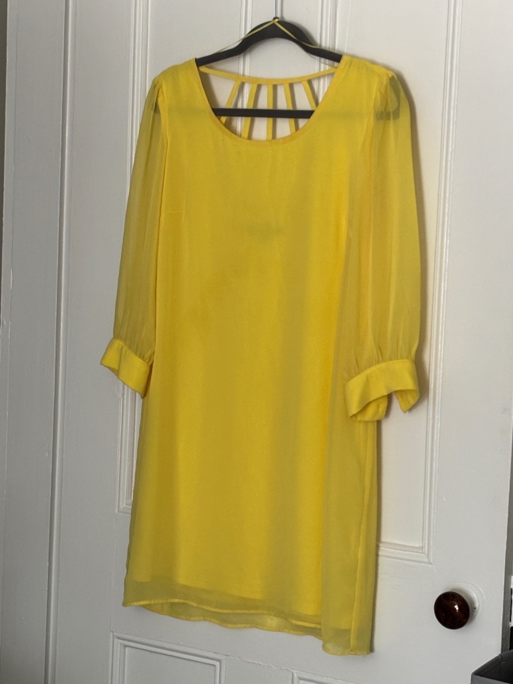 Madison Leigh bright yellow crepe sheath dress